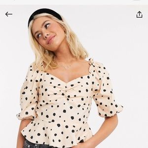 ASOS polka dot milkmaid top NWT